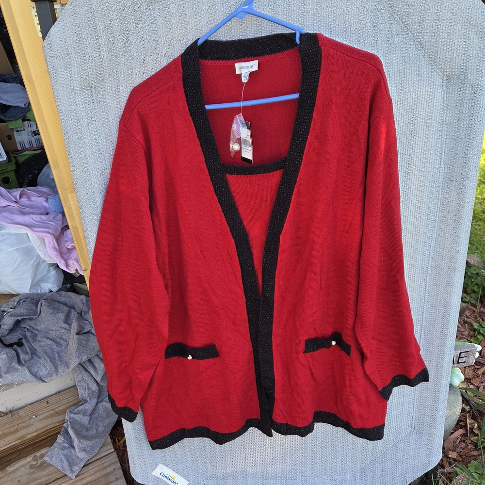 Red and Black Women's Sweater